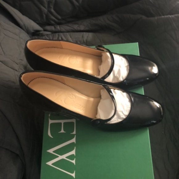 J Crew NEW Patent Black Mary Jane Shoes - Picture 1 of 6